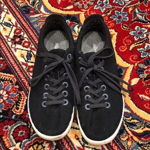 Allbirds Black Wool Runners with White Soles